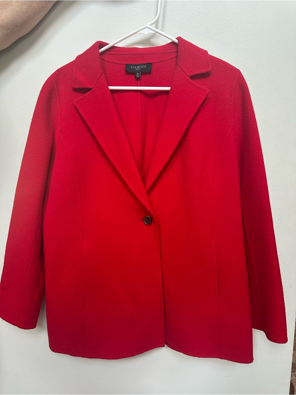 Talbots Red Single-Button Notch Collar Blazer